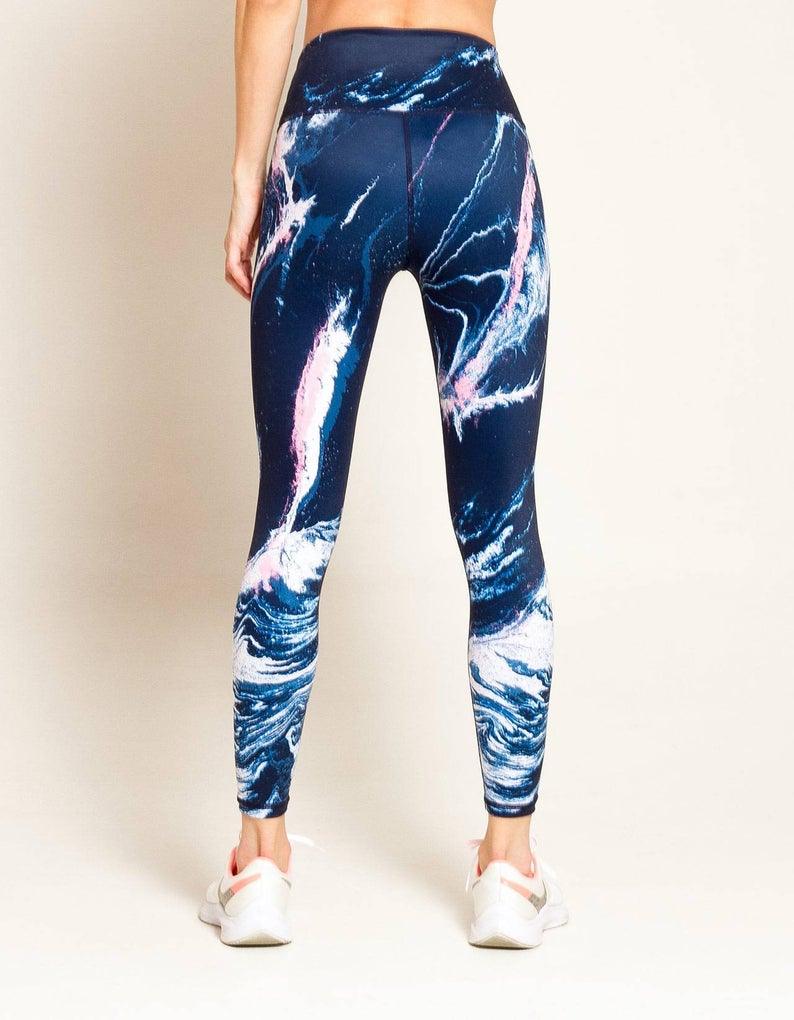 Vivacolor Activewear Set, Upgrade Your Style with Trendy Blue Marble Leggings - Shop Now