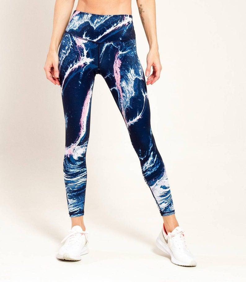 Vivacolor Activewear Set, Upgrade Your Style with Trendy Blue Marble Leggings - Shop Now