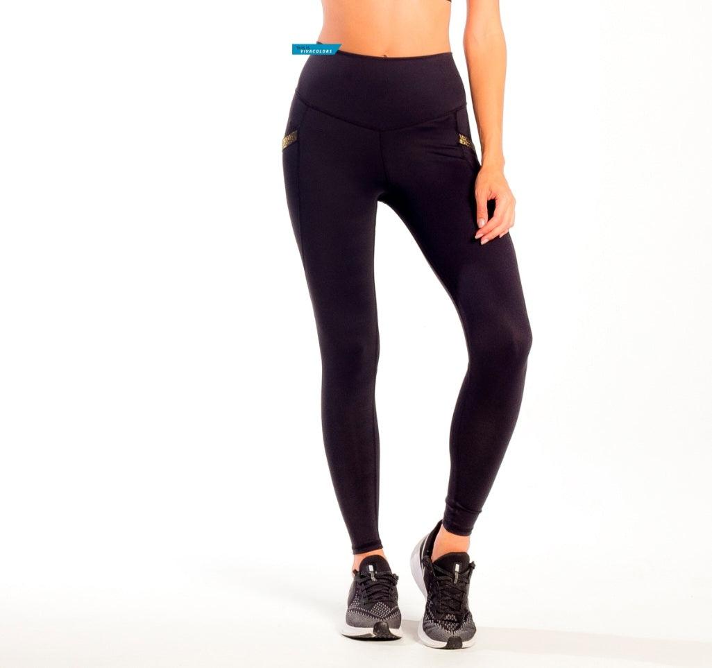 Vivacolor premium legging Medium / Black/Gold Enhance Your Workout Wardrobe with Mia Leggings - Versatile and Stylish
