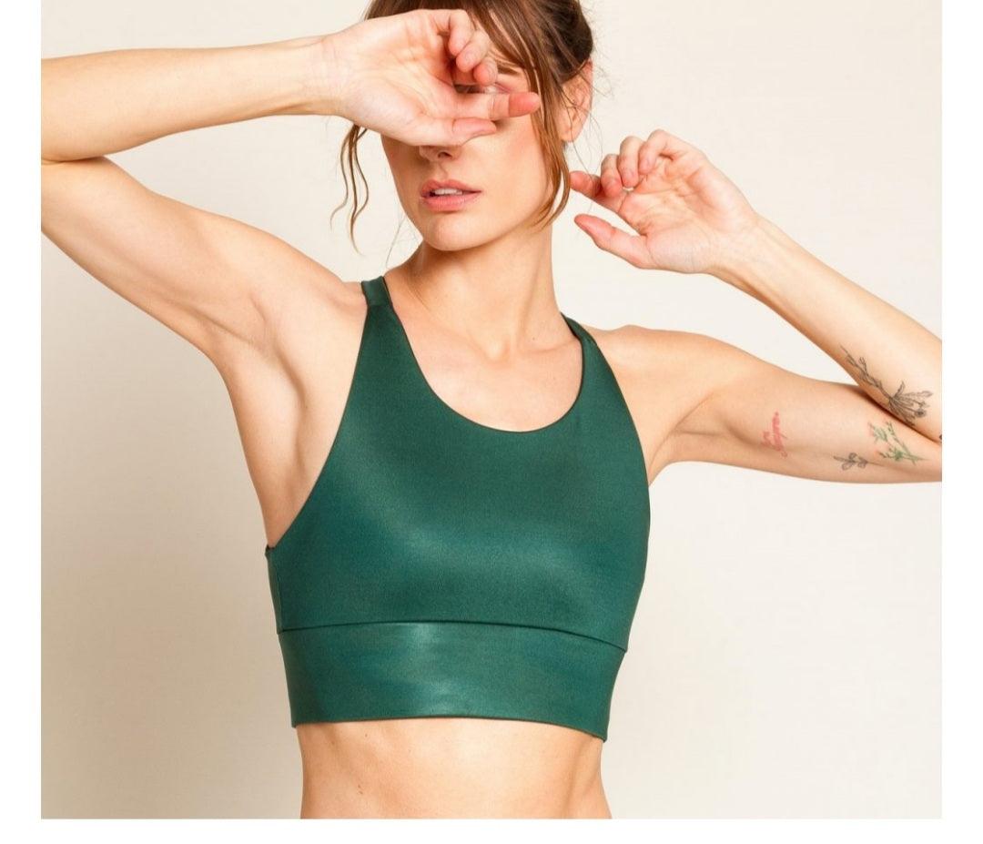 Vivacolor top bras and shirts Green / Small Jana Metallic Full Coverage Top: Stylish and Comfortable | Shop Now