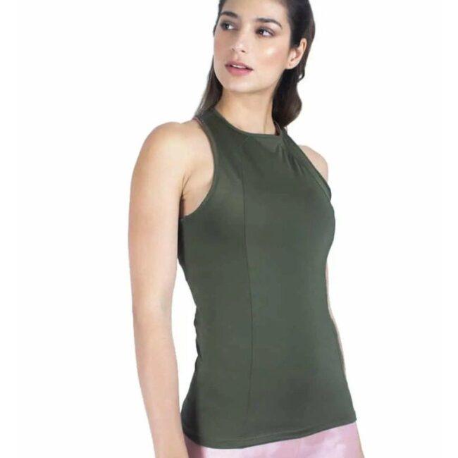 vivacolor top bras and shirts Medium Unleash Your Style with Our Versatile Army Green Top Line T-Shirt - Premium Comfort in Emerald